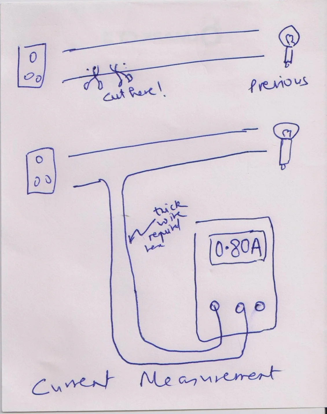 Ammeter connected in circuit path